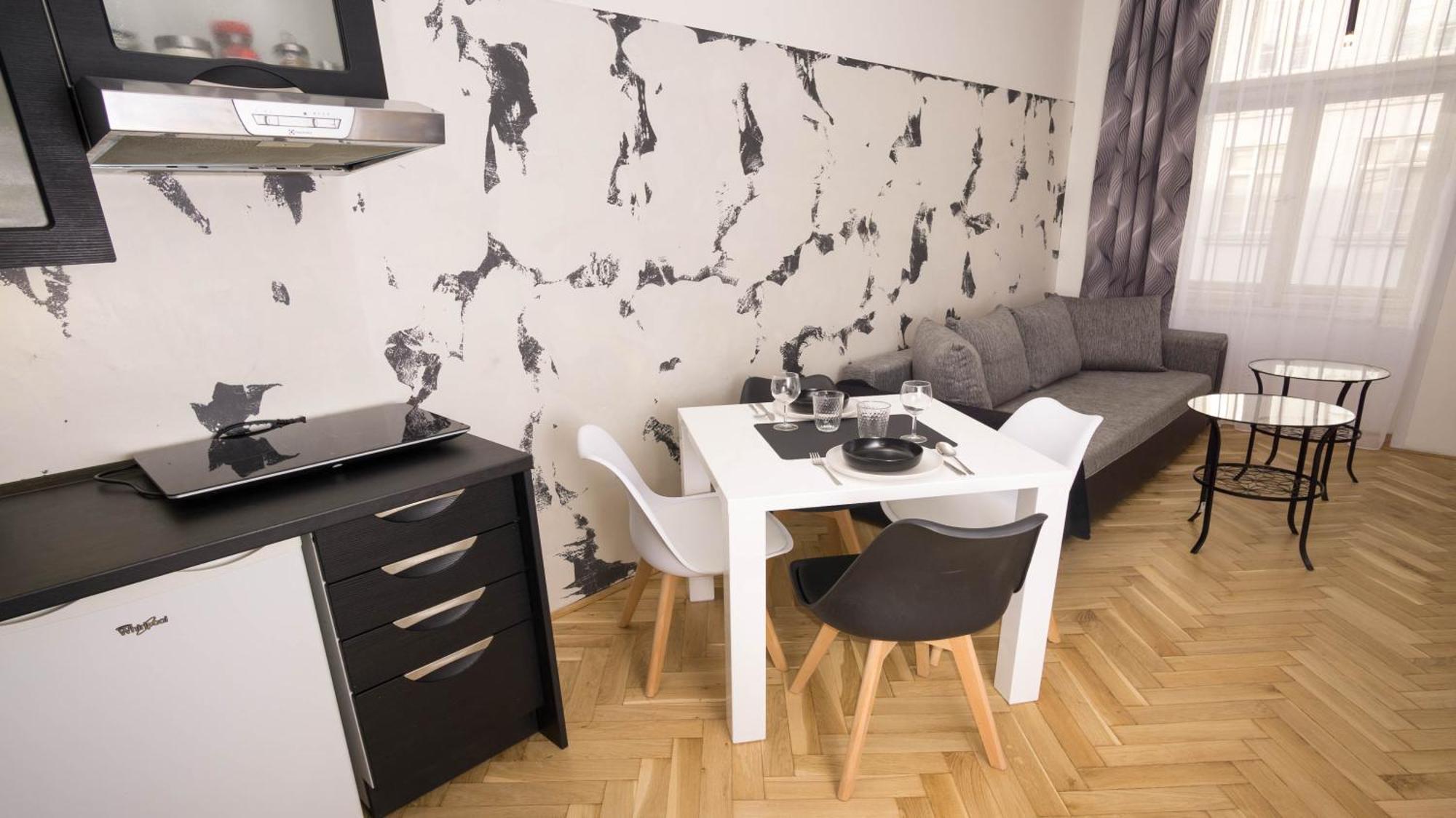 Black & White Apartment Prague By Wenceslas Square And Muzeum Phòng bức ảnh