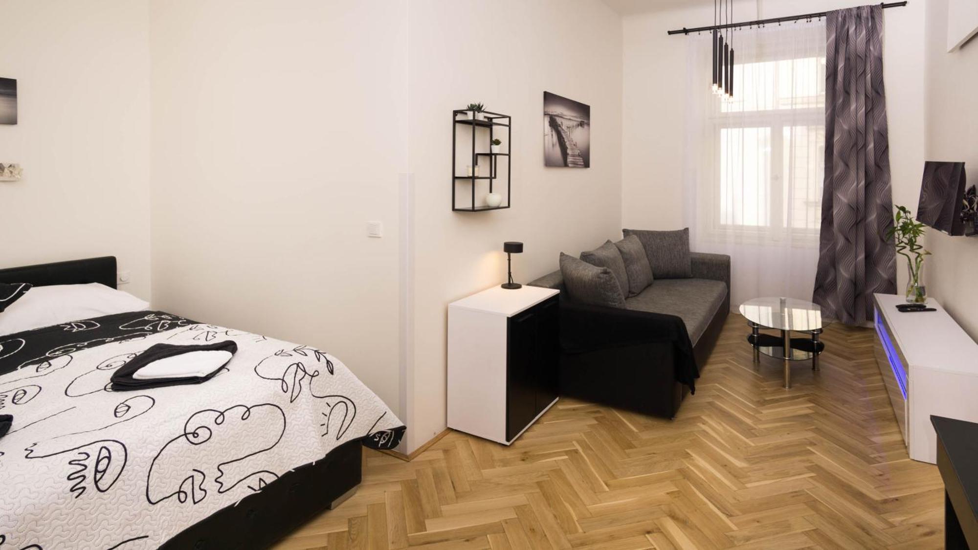 Black & White Apartment Prague By Wenceslas Square And Muzeum Ngoại thất bức ảnh